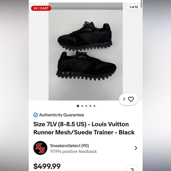 Louis Vuitton Black Textured Sneakers